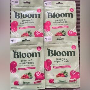 BLOOM Greens & Superfoods SPICED CRANBERRY 4 Packs Of 5 STICKS EXPIRE 9/2026 LOT